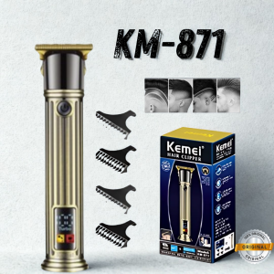 Professional KM-871 Hair Trimmer for Men LED Display Cordless Clipper USB Charging Beard & Hair Grooming Machine Potong Rambut Lelaki Barber hair Styling tool