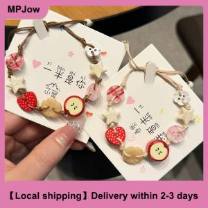 【Local shipping】 Vintage Star Ceramic Braided Rope Bracelets For Women Girls Sweet Bohemian Style Adjustable Bangles Jewelry Accessories Gifts
