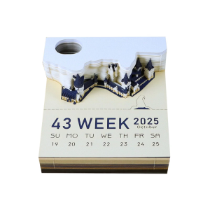 2025ปฏิทินประติมากรรมกระดาษ3มิติไฟ LED สูงสุด2025ปฏิทินตั้งโต๊ะหุ่นตกแต่งโต๊ะอาหารแผ่นปิดที่ฉีกขาดปฏิทินนาฬิกา