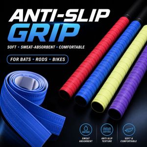 AKZDXE PU Fishing Rod Grip Tape Sweat Absorbent Breathable Over Grip Tape Durable Anti Slip Racket Grip Tape Fishing Rod Accessories