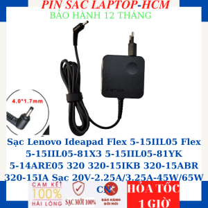 Sạc Lenovo Ideapad Flex 5-15IIL05 Flex 5-15IIL05-81X3 5-15IIL05-81YK 5-14ARE05 320 320-15IKB 320-15ABR 320-15IA Sạc 20V-2.25A/3.25A-45W/65W chân nhỏ