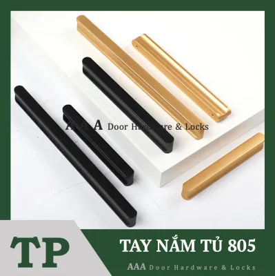 Tay Nắm Cửa Tủ Cao Cấp Bằng Nhôm Ánh Vàng/ Đen - mã 805
