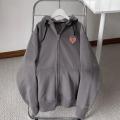 Áo Khoác Nỉ, Áo Hoodie Khóa Vải Nỉ Bông Cotton Ấm Áp Mềm Mịn, Hình Trái Tim Love Art Nhỏ Xinh Dành Cho Bé. 