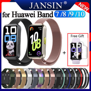 Milan dây đeo vòng từ tính cho Huawei Band 10 9 8 7 vòng đeo tay thông minh bằng thép không gỉ thay thế cho Huawei Band 7 8 9 10 dây đeo tay kim loại