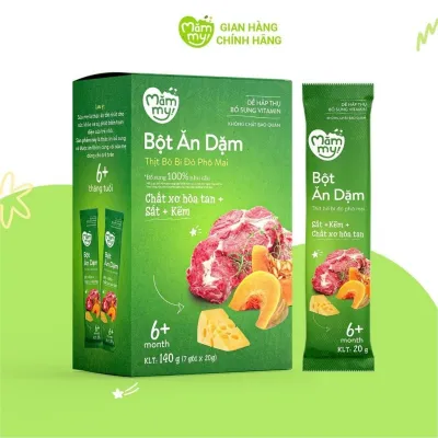 Bột ăn dặm cho bé Mămmy gồm bột sữa yến mạch sữa bắp non trái cây mùa hè cháo sườn heo thịt bò và gà hầm - 1 gói/20g