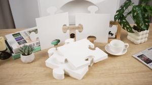 8.5x8.9 Large White Blank Puzzle Pieces Oversize White Cardboard Puzzles to Draw on Make Your Own Jigsaw Puzzle for Classroom Huge Art Display Decor DIY Arts Crafts Projects 40Pcs