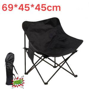 🔥READY STOCK🔥 High back moon chair outdoor folding chair portable fishing chair leisure picnic chair Camping Chair