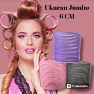 ASEMKA777 - Roll Rambut Poni Gulung Uk 6 Cm Jumbo / Roll Gulung Poni / Pengeriting Rambut / Alat Styling Heatless / Pengeriting Rambut /