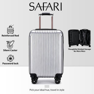 SAFARI 20 inch Portable Luggage Password Lock Suitcase Universal Wheel Waterproof light Trolley Case Large Capacity Student Zipper Luggage Gift Box Boarding Case Travel case