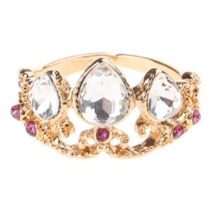 European and American Fashion Diamonds-encrusted Zircon Crown Ring Hollowed Temperament Opening Adjustable Ring Gift