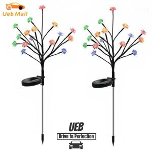 [UEB Mall] 2 Pack Solar Flowers Lights Waterproof Decorative Solar Lights for Outside Yard Lawn Patio Pathway Decorations