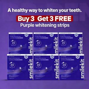 SmileKit V34 Teeth Whitening Strips Purple Whitening Oral Care Tooth Stain Care Bright Smile Whitening tooth strips Teeth Brightening