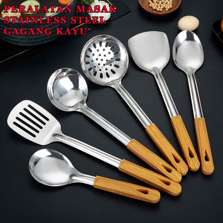 Peralatan Masak / Alat Masak Stainless / Gagang Kayu