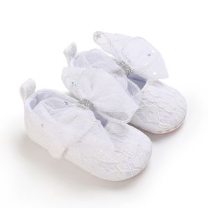 Infant Kids Girls Rose Big Bow Princess Shoes Christening 1st Birthday Baptismal Firstwalker 0-18 Months