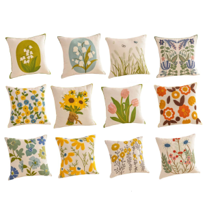Embroidery Pillowcase Durable Fabric Bedroom Couch Decoration Throw Pillow Cover Washable Easy to Clean