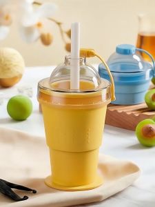 2in1 Silicone Ice Ball Cup Portable Foldable Freezer Mold & Drinking Tumbler for Juice Drinks Coffee