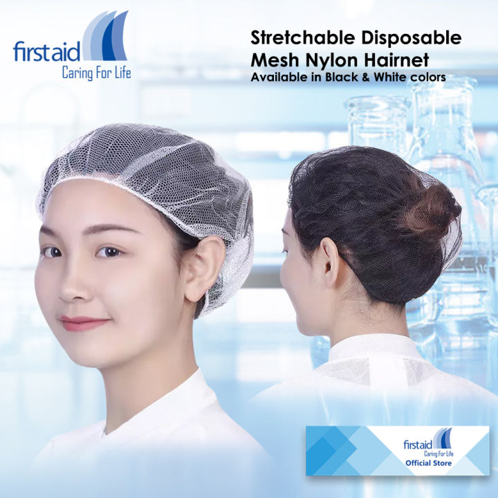 First Aid Nylon Hair Net / Nylon Cap 100pcs/pack (White/Black) | Lazada PH