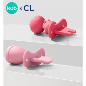Kub Baby X CL Pure Siicone Spork Set - Pink 6+