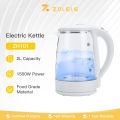 ZOLELE ZH101 2L Electric Kettle Fast Heating with High-Strength Glass and Blue Light Electric Heater Water Kettle. 