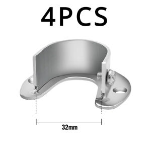 4PCS Official Curtain Rod Round Tube Closet U Shaped Rod End Supports Closet Pole Sockets