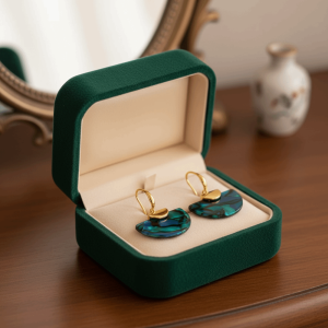 GOXBERK Colorful Fan-shaped Earrings Exaggerated Smudging Chinese Style Earrings Temperament Geometric Drop Earrings Women