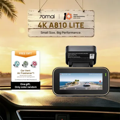 70mai NEW LAUNCH A810 Lite 4K Dual Dashcam 4G Smart App Night Vision 3min Buffered Emergency