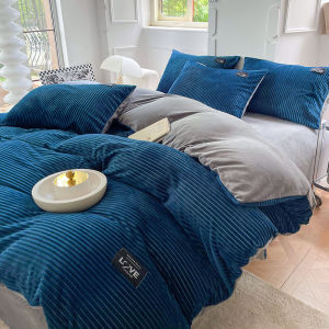 4-in-1 Duvet Bedsheet Set Queen Fitted Sheet 1 Duvet Cover 2 Pillowcases