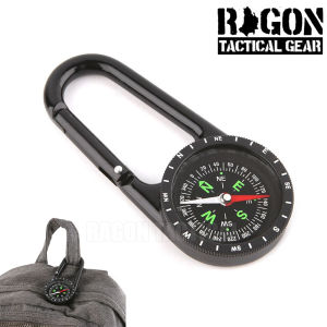 2 in 1 Zinc Alloy Compass Carabiner Keychain for Outdoor Hiking Camping
