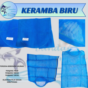 Aksesoris Pancing Keramba Biru Bulat Bahan Tambang Tebal Panjang 70cm-100cm