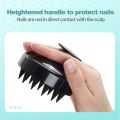 Hair Massage Brush Scalp Silicone Massager Shampoo Manual Head Scalp Massage Black Teeth Brush TB1602. 