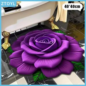 ZTOYL New Flower Carpet Special-shaped Soft Peony Floor Mat Durable 40x40cm Non-slip Absorbent Bathroom Floor Mat