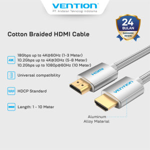 Vention Kabel HDMI UHD 4K 60hz Male to Make Cotton Braided - AAB