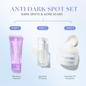 Glad2Glow 3pcs Skincare Set Cleanser+Moisturizer+Serum face wash Brightening Serum Glowing/Acne/Brightening/Repair set