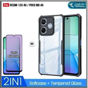 Paket 2in1 Soft Case Redmi 13x 4G Soft Hard Casing Fusion Free Anti 10D Blue Light