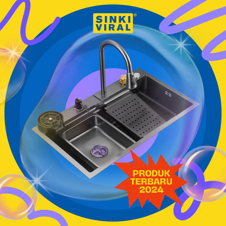 Basic Waterfall Kitchen Sink Full Set | Sinki Dapur Waterfall Viral ...