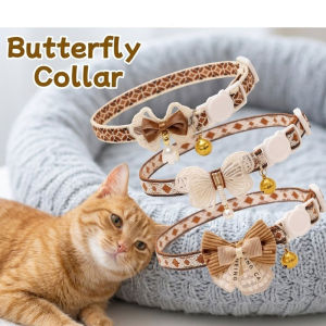 Pet Cat Bow Bell Collar Adjustable Breakaway Safety Clasp Lace Kitten Necklace Small Pet Accessories
