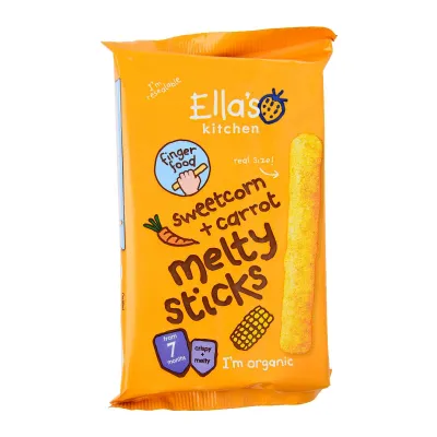 Ellas Kitchen Sweet Corn Plus Carrot Melty Sticks 7+ Months Baby Food