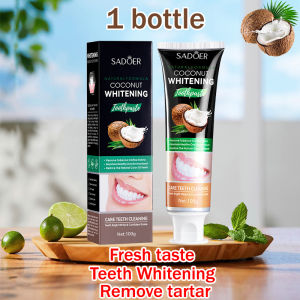 Whitening toothpaste Stain removing toothpaste 椰子牙膏 100g Teeth Whitening Buang tartar Warna kopi Perawatan gigi Menjaga permen karet