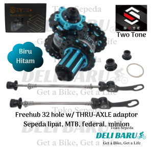 SYTE Hub 32 hole freehub jangkrik 4 bearing w/ THRU-AXLE adaptor type ST-D455 sepeda MTB