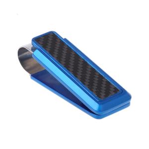 Mens Business Wallet Stainless Steel Carbon Fiber Money Clip Credit Holder