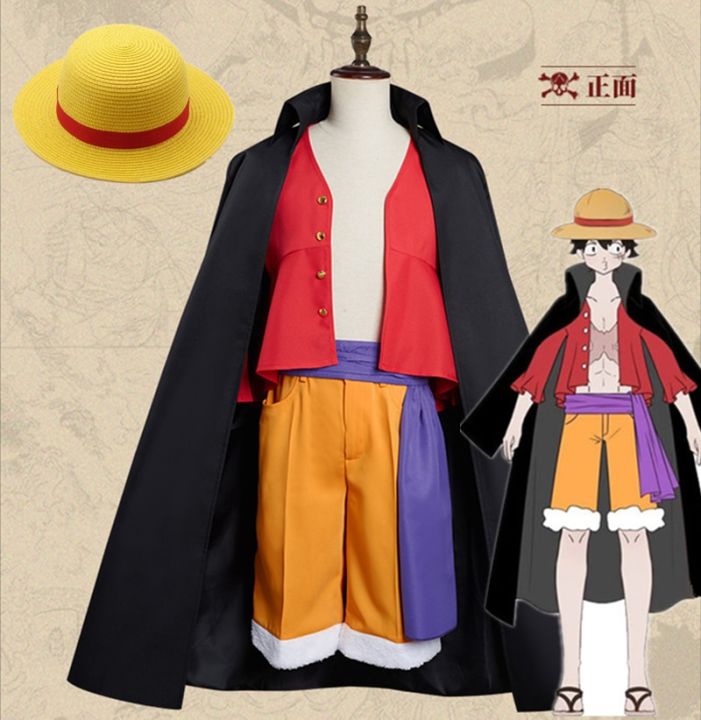 Anime Monkey D. Luffy Cosplay Wano Country Costume Trench Coat And ...