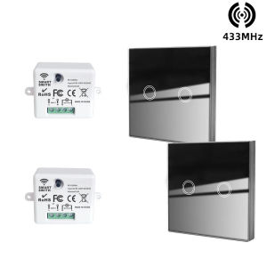 WenQia Công Tắc Không Dây Mini Rf Bộ Điều Khiển Ánh Sáng Với Công Tắc Tường Điều Khiển Từ Xa Cảm Ứng Bảng Kính Cho Điện Gia Đình 110V 220V