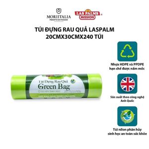 Túi đựng rau củ cao cấp LasPalm chính hãng chất liệu tự hủy sinh học an toàn cho sức khỏe tiện lợi dễ dàng sử dụng.