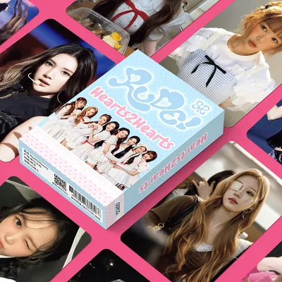 KPOP 55pcs/box Hearts2Hearts Photocards RUDE Holographic Card LOMO Card Collection Card