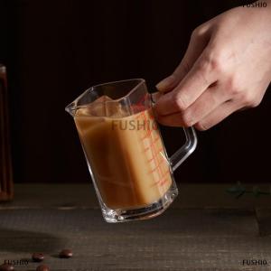 [COD] FUSHI0 90 120ml chịu Nhiệt Thủy Tinh đo cup sữa JIGGER ounce cup với xử lý cho Espresso cà phê BARISTA phụ kiện