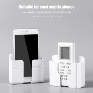 Multi-function wall-mounted mobile phone stand storage rack sticky durable mobile phone charging stand remote control socket storage box⚡PH deliveryIn stock⚡