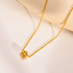 Kemstone Stainless Steel Female Gold Plated Bead Pendant Necklace Jewelry Gift for Women