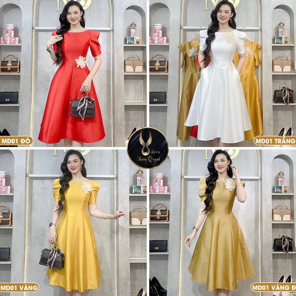 Đầm Dạ Hội cao cấp Màu Vàng sang trọng | Shopee Việt Nam