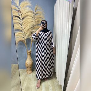 Daster Gamis Lebaran Terbaru Lengan 3per4 Jumbo Kekinian