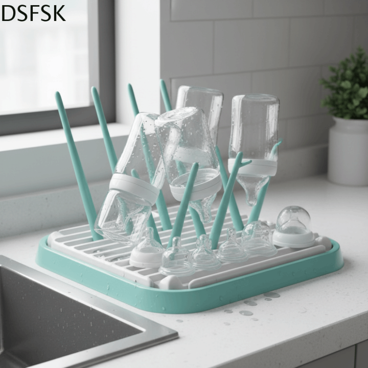 DSFSK Có thể gập lại Giá phơi bình sữa cho bé Nhựa Mạnh mẽ Giá để đồ ...